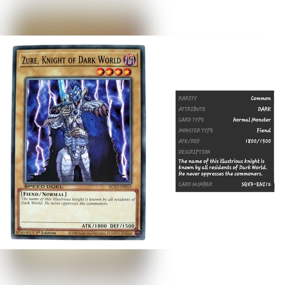 YU-GI-OH CARD LOT OF 4 ~ ZURE ~ RENGE ~ ARCHFIEND SOLDIER ~ DARK WORLD - Picture 5 of 6